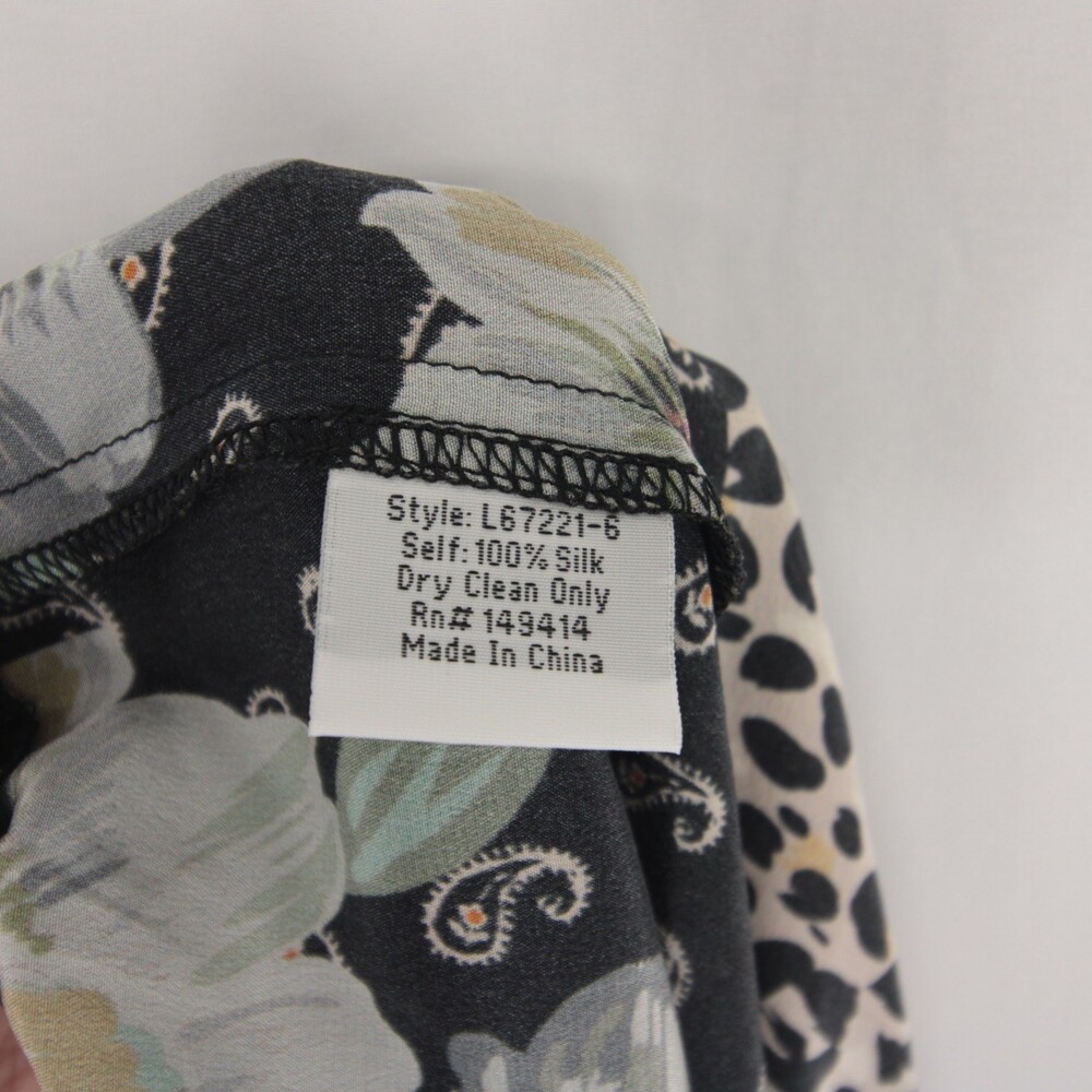 Johnny Was Jade Lioness Pants Womens 6 Multicolor Mixed Print Silk Wide Leg - Picture 10 of 10